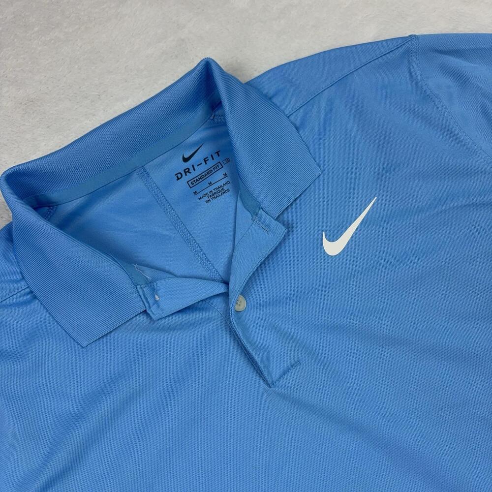 Nike Dri-Fit Short Sleeve Polo Shirt Mens M Blue Moisture Wicking Breathable